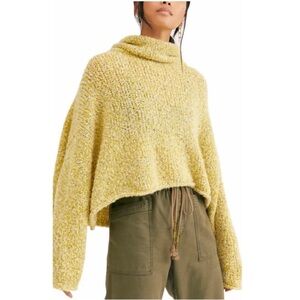 Free People Yellow and Grey BFF Sweater in Quince